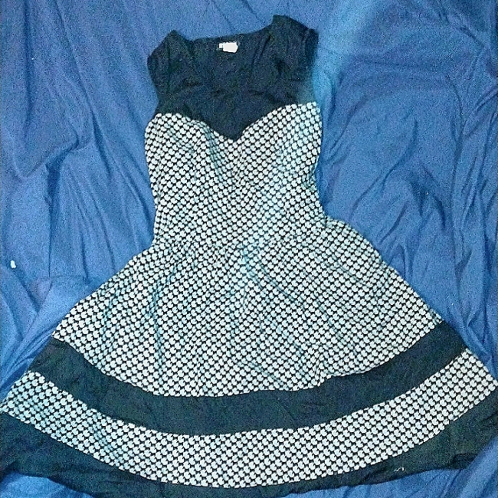 Dog-Print Houndstooth Dress